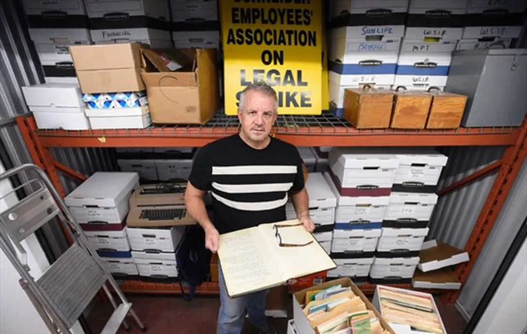 Stacked Boxes on Shelves at the City of Toronto Archives